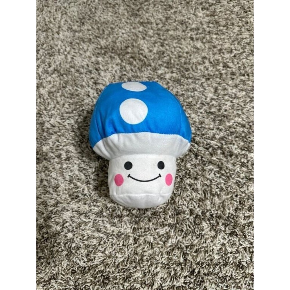Blue and White Mushroom Plush